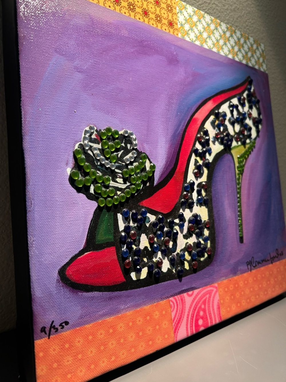 Embellished High Heel Pump in Purple and Red